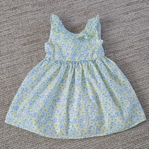 Tommy Bahama Girl's Sz. 4T Floral Sleeveless Back Bow Lining Pastel Blue Yellow